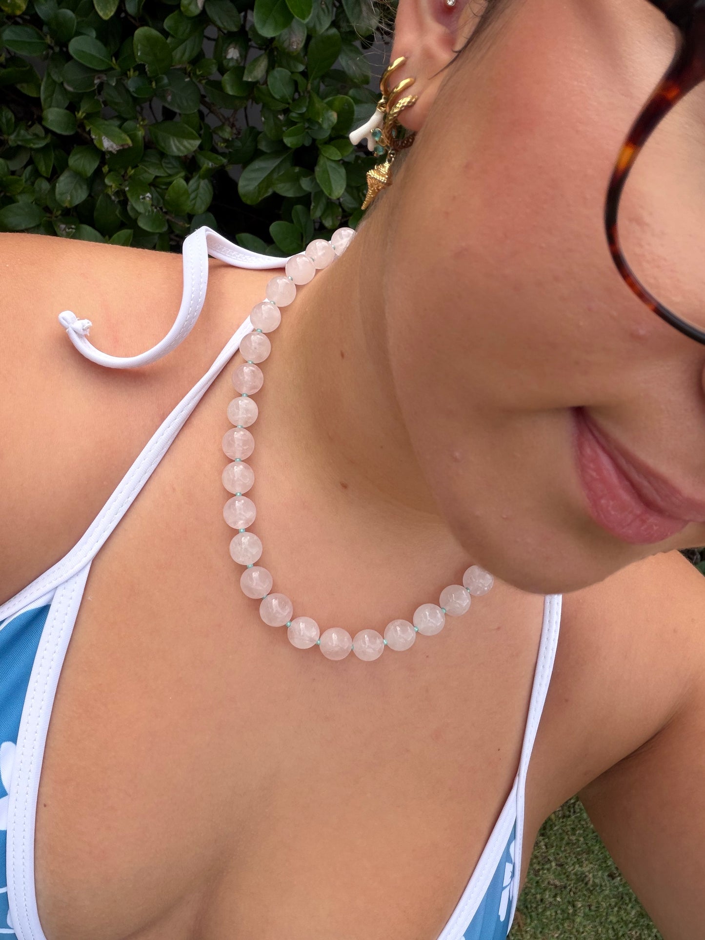 Light Pink & teal Coco Necklace