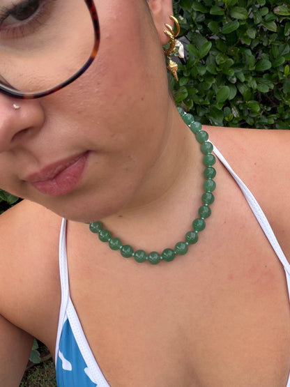 Sage green and Teal Coco Necklace